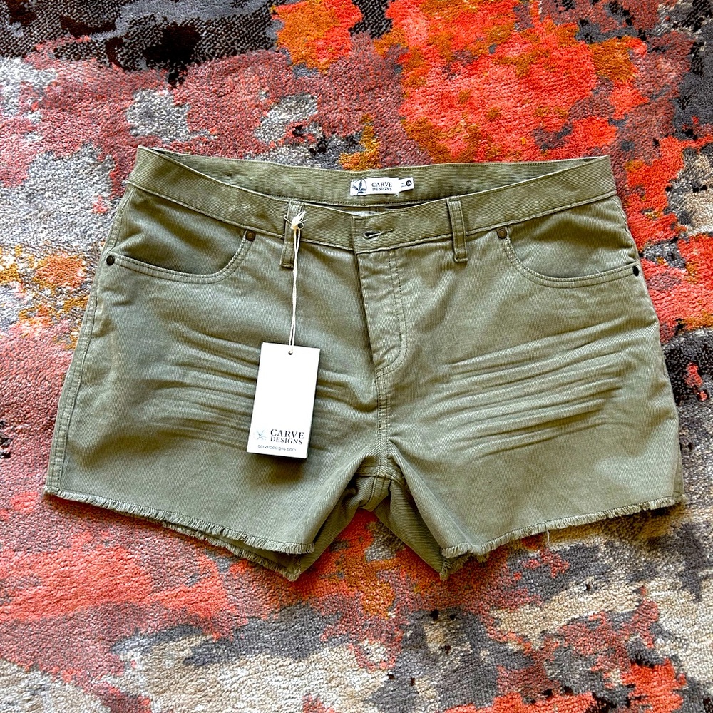 NWT Carve sage green corduroy shorts